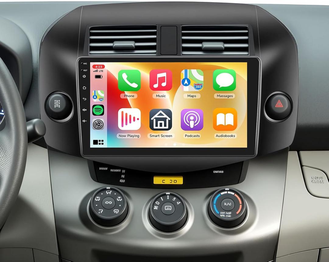 8 CORE 4G+64G Car Radio for Toyota RAV4 2007-2011 with Wireless CarPlay/Android Auto, 10.1 Inch 1280 * 720P IPS Touch Screen Stereo Android 13 GPS WiFi Bluetooth DSP SWC HD Backup Camera