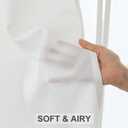White Linen Textured Curtains, Sheer Curtains 84 Inches Long, Light Filtering Drapes 2 Panels Set, Luxury Grommet Semi Sheer for Living Room/Bedroom/Dining Room