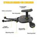 2025 New-Universal Stroller Board with Detachable Seat, 2in1 Sit and Stand Stroller Glider Board for Most Strollers, Holds Children Up to 55 LBs Stroller Connectors Standing Board