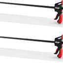 36" Bar Clamps for Woodworking 2-Piece, One-Handed Quick-Change F Clamp/Spreader with 130 LBS Load Limit, Wood Clamps for Gluing, Carpentry, DIY, and Woodworking