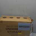 Bamboo Under Bed Storage Containers- Underbed Organizer with Wheels with Large Dust Bag,Sturdy Wood Rolling Under the Bed Shoe Storage Organizer Drawer 2 Packs (White, Long)