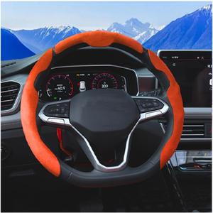 Car Steering Wheel Cover, 3PCS/Set Anti-Skid Segmented Vehicle Protector, Butterfly Comfortable Grip Automotive Interior Protective Guard Accessories, Universal for SUV, Sedan, Truck (Orange)