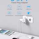 European Travel Plug Adapter, HANYCONY Foldable International Power Adapter, Type C Adapter with 4 Outlets 4 USB Ports (2 USB C) for US to Most of Europe EU Italy Spain Greece Portugal France Germany