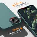 OuXul for iPhone 14 Case, iPhone 13 Case Shockproof Liquid Silicone Protective Phone Case with Soft Anti-Scratch Microfiber Lining Ultra Slim Drop Protection Phone Cover 6.1 inch(Forest Green)