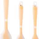 Silicone Spatula Set with Grooved Design + Basting Brush, Heat Resistant, BPA-Free & Non-Stick Small Rubber Spatula, Kitchen Utensils Set for Baking, Cooking, Scraping, Stirring & Basting 3 PCS