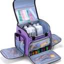 LUXJA Serger Case with Detachable Trolley Dolly, Bag with Removable Padding Pad (Fit for Most Standard Machines), Purple