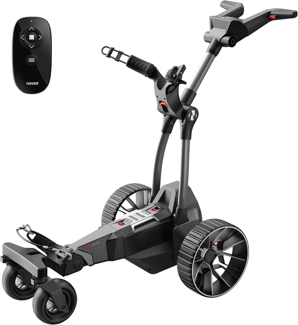 NAVEE Birdie 3 Electric Golf Cart, 295ft Remote Control, Smart Power Assist, 36 Hole Battery, 240W Dual Motor, All Terrain 4+1 Wheels, Foldable, Smart App, Adjustable Speed Electric Golf Push Cart