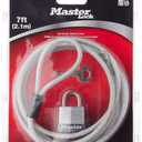 Master Lock 715DAT Braided Steel Car Cover Cable with Laminated Steel Padlock, 7 ft cable and 1-1/8 in. Wide Lock