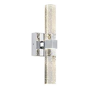 Epinl Vanity Light Modern Crystal Bathroom 3000k Light Fixtures Wall Sconce Over Mirror Led Lighting Makeup Table Clear Glass Shade Wall Mount Bath Light