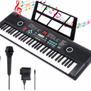 Keyboard Piano 61 Key Music Electric Piano For Kids Beginner W/Dual Speaker Microphone Portable Digital Piano Birthday Christmas Gifts