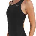 TYR Women's Durafast Elite Solid Maxfit Swimsuit, Black, 38