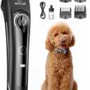 oneisall Dog Clippers for Grooming Doodles Poodles Thick Curly Hair,Low Noise Heavy Duty Dog Grooming Kit with Detachable Metal Blades