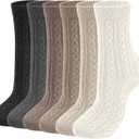 2-6 Pairs Merino Wool Warm Socks for Women, Hiking Cozy Thermal Crew Boot Socks for Winter And Christmas Gifts