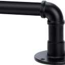 Black Extra Long Industrial Curtain Rod 240 Inches for Windows, 30-240 Inch, Outdoor, Rustic, Room Divider