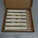 Homemory 7 Inches Flameless Taper Candles with Remote Timer, Short Led Candlesticks with 3D Flickering Light, Battery Operated Candles with Lifelike Flame for Wedding Home Xmas Decor, Ivory, 6 Pcs