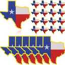 Lyrow 30 Pcs Texas Flag Patch Western Iron on Patches Texas Souvenir Sew on Embroidered Patch for Vest Hat Cloths Christmas Gift