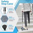 Stair Climbing Cane Lifts for Seniors Half Steps Assist Walking Sticks Elderly Stair Walker Devices Standing Aid Adjustable Mobile Portable Stairlifts 4 Prong Helper Up and Down Stairs