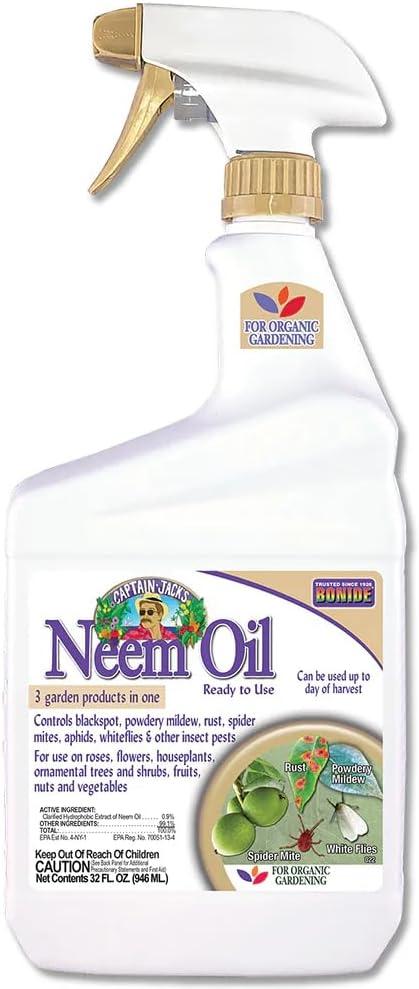 Bonide Captain Jack's Neem Oil, 32 oz Ready-to-Use Spray, Multi-Purpose Fungicide, Insecticide and Miticide for Organic Gardening 