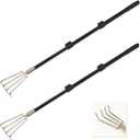 2 Pcs tainless Steel Garden Claw rake Multifunctional rake, Lengthened Aluminum Alloy Handle,Garden rakes, Clams rakes, Weeding rakes can Also be Used to dig for Treasures. (2)