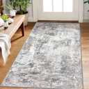 Lansny Modern Abstract Small Area Rug Indoor 3x5 Washable Rug Non-Slip Soft Beige Grey Neutral Entryway Rug Kitchen Mats Thin Print Faux Wool Floor Carpet Throw Rugs for Entrance Bedroom Home Decor