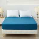 Bedding Full Fitted Sheet,Deep Pocket,Soft Microfiber,Shrinkage and Fade Resistant,Easy Care,1 Fitted Sheet Only,Denim Blue