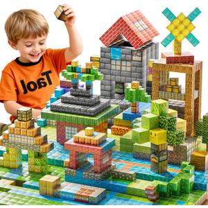 Magnetic Blocks Toys for Kids, 200PCS Magnetic Building Blocks, STEM Montessori Sensory Stacking Toy for Boys Girls Age 3 4 5 6 7 8 9 10, Christmas Birthday Gifts for Boys and Girls Age 3+