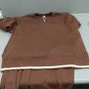 Tanming Women's 2 Piece Outfits Long Sleeve Knit Sweater Top Wide Leg Pants Lounge Sets Tracksuits (Medium, Brown)