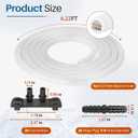 Ice Maker Drain Tube for GE 2.0, Water Line Hose Extension with Plug for GE Opal Nugget Countertop Ice Maker Parts, 6.22 Feet 1/4'' ID Silicone Draining Hoses with Stopper Cap Hanger Holder Clip