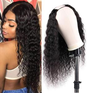 huarisi Water Wave Wigs Human Hair for Black Women Glueless None Lace U Part Wigs 150% Density Natural Color 12 Inch