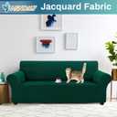 Asnomy Couch Covers for 3 Cushion Couch Stretch Sofa Covers Slipcovers, Pet Protector Furniture Covers for Dogs Cats Spandex Jacquard Fabric Small Checks X-LargeBlackish Green