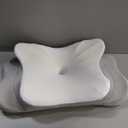 DONAMA Cervical Pillow for Neck and Shoulder,Contour Memory Foam Pillow,Ergonomic Neck Support Pillow for Side Back Stomach Sleepers with Pillowcase-Standard Size (Standard Size 21.65"Lx12.12"Wx4.13"H, Light Grey)