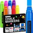 ARTISTRO 8 Liquid Chalk Window Markers for Car Glass Washable - Jumbo Tip 15 mm - Vibrant, Erasable, Non-Toxic Markers for Glass, Signs, Windows, Cars, Chalkboard for Kids & Adults