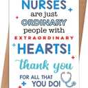 3 x Nurses Appreciation Card, Thank You Gift Card for Nurses, 8×5.3 inches
