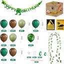 6 Pcs Dinosaur Party Decorations Kit | with 12x12x12 Inch Theme Boxes, Banner, Balloons, Vines for Dinosaur Birthday Decorations, Baby Shower, Table Centerpieces