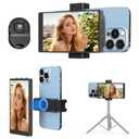 5" Selfie Monitor Screen for iPhone, Back Camera Selfie Monitor with Low Latency HD Screen - Portable Phone Vlog Monitor w/Bluetooth Remote, Perfect for Content Creators on TikTok YouTube (Black)