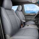 Coverado Tacoma Seat Covers, Car Seat Covers Front Seats, Leather Seat Covers for Cars Car Seat Protector Cushion Tacoma Accessories Custom Fit 2005-2023 Toyota Tacoma Double/Crew Cab(Gray)