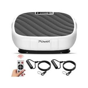 POWET Vibration Plate Exercise Machine, Whole Body Workout Vibration Plate for Lymphatic Drainage with 5 Setting Modes, 99 Speed Levels for Weight Loss, Shaping, Toning-Black