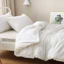 F.Y.Dreams Weighted Blanket Duvet Cover 60x80 inches with 8 Ties,Zipper on Long Side/100% Cotton, Off-White/Just Duvet Cover
