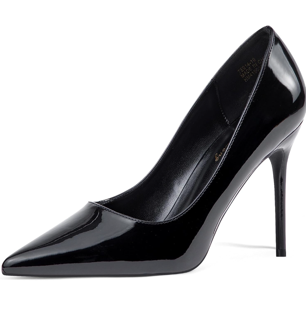 Elisabet Tang High Heels, Womens Pointed Toe Slip on Stilettos Party Wedding Pumps Basic Shoes Size 8
