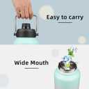 Konokyo 1 Gallon Jug with Handle,128 oz Insulated Water Bottle with Carrying Pouch,Double Wall Vacuum Stainless Steel Metal Bottle,Gum