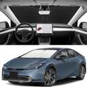 Custom Fit Windshield Sun Shade for Toyota Prius 2023-2026 (Not for Prius C/V), Blocks UV & Heat, Front Window Sunshade Accessories, Easy Fold & Store Keep Your Car Cooler