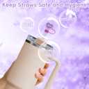 30Pcs Purple Straw Cap Covers for Stanley Cup Accessories 0.39in/10mm Straws Toppers Silicone Straws Tip Covers for 30-40oz Tumbler Cup Straw