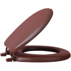 Soft Standard Vinyl Toilet Seat, Chocolate - 17 Inch Soft Vinyl Cover with Comfort Foam Cushioning - Fits All Standard Size Fixtures - Easy to Install Fantasia by Achim Home Decor