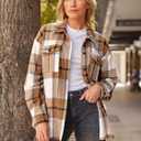 AUTOMET Shackets for Women Plaid Flannel Shirts Fall Winter Jackets Cute Tops Trendy Western Cowgirl Outfits Teen Girls Coats (Brown, XS)
