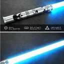Dueling Light Saber, Xenopixel 3.0 Sensitive Motion Control Smooth Swing Heavy Duty Saber with 16GB SD Card 34 Sound Fonts Infinite Color Change for Adults Cosplay Gifts, Silver, Large