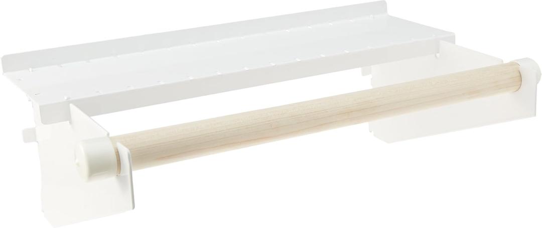 Wall Control Paper Towel Holder and Dowel Rod Pegboard Shelf Assembly for Wall Control Pegboard and Slotted Tool Board - White