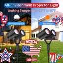 Independence Day Projector Lights Outdoor 4th of July Decorations Lights Projector with American Flag Patterns Waterproof Patriotic Projection Light for 250th Anniversary for Garden Party Decor