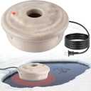 Dreyoo Floating Pond Heater, 100W Pond Deicer with 9.84 FT Cord, Thermostatically Control and Anti Sinking Ponds Heater for Outdoor Ponds with Fish, Winter Survival Solution for Pool Fish (Grey) (Gray)