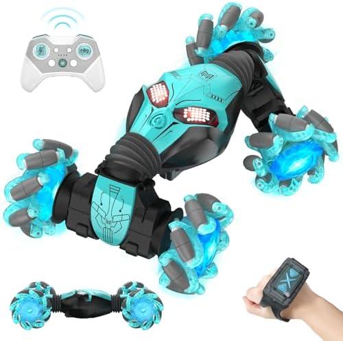1:12 Gesture Sensing RC Stunt Car, 4WD Hand Controlled Remote Control Twist Cars with Light & Music, 360° Rotate Transform Drift, Gifts for 6-8-12 Kids Age 6 7 8 9 10 11 12 Yrs Old‌