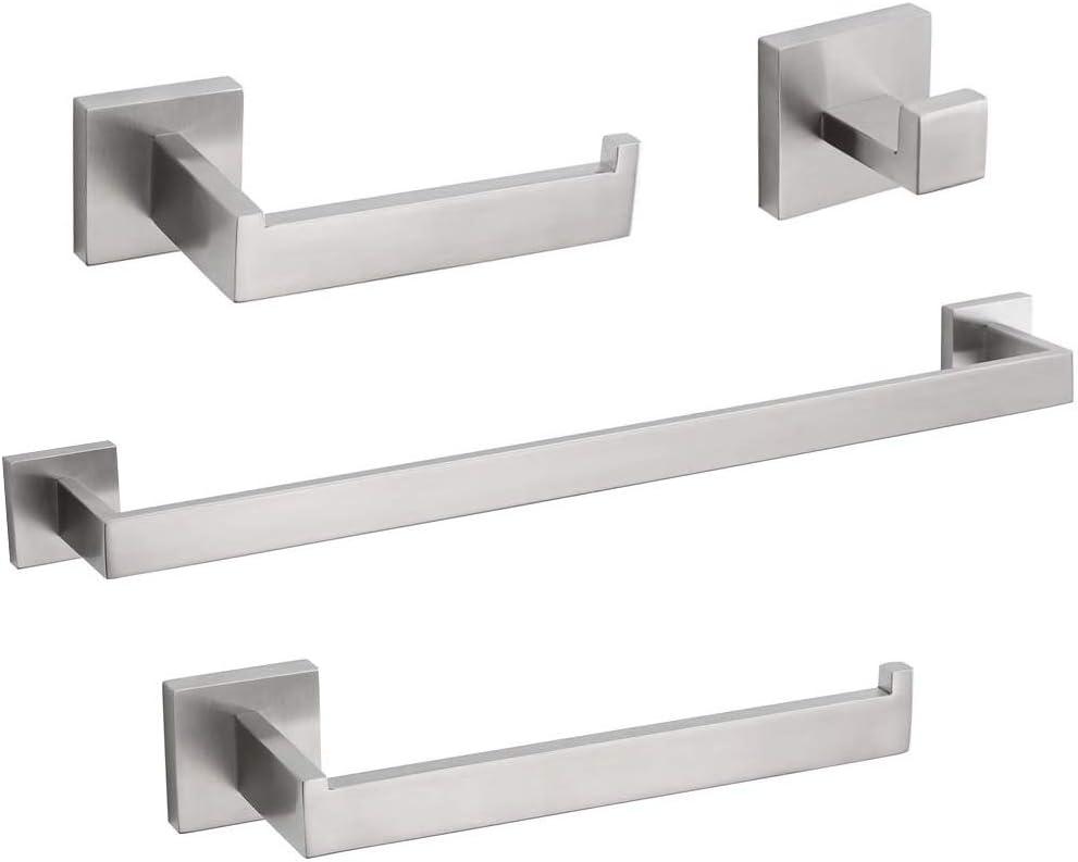 TURS Bathroom Hardware Set Brushed Towel Bar Set Stainless Steel Bathroom Accessories Towel Holder Sets Wall Mounted